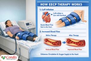 how EECP cuffs work and how blood flow improves during therapy
