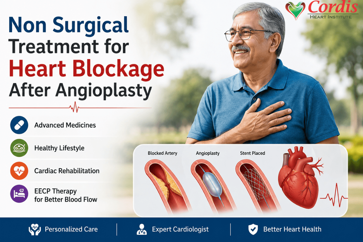 non surgical treatment for heart blockage after angioplasty